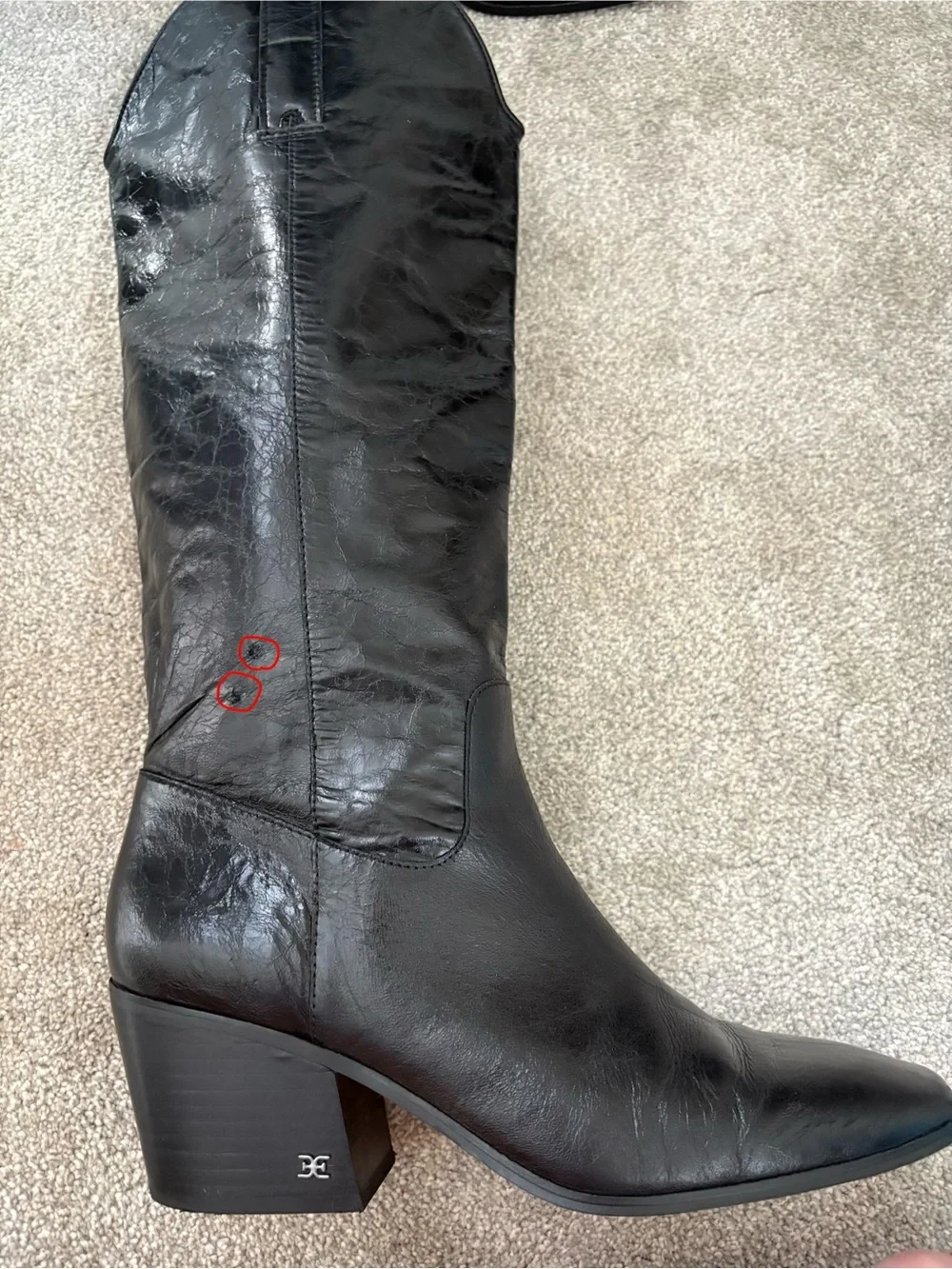 Women's Sam Edelman Britten Western Square Toe Boot SZ 11